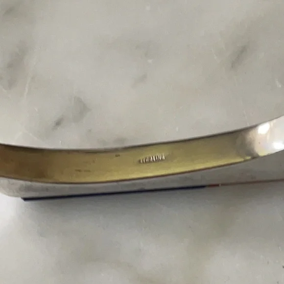 Vintage Navajo Native American Lapis and Mother of Pearl Bracelet - Picture 14 of 15